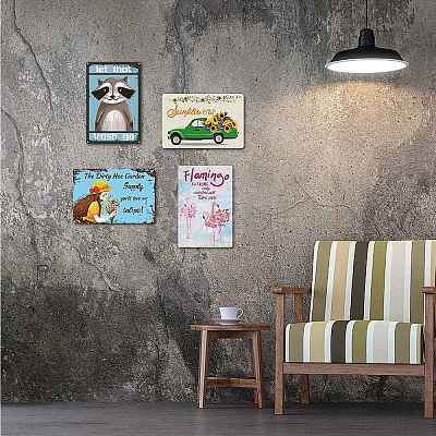 Rectangle with Word Vintage Metal Iron Sign Poster AJEW-WH0157-169-1
