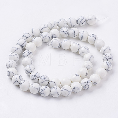 Synthetic Howlite Beads Strands X-G-E110-8mm-5-1