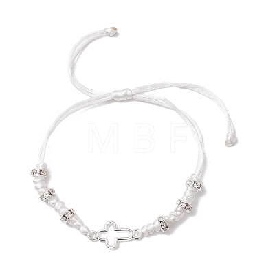 2Pcs Cross Alloy Link Bracelets BJEW-JB11527-1