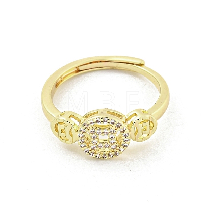 Brass Micro Pave Cubic Zirconia Adjustable Rings for Women RJEW-I103-036G-1