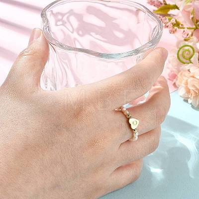 Natural Freshwater Pearl & 304 Stainless Steel Bead Finger Rings RJEW-FS00001-03-1