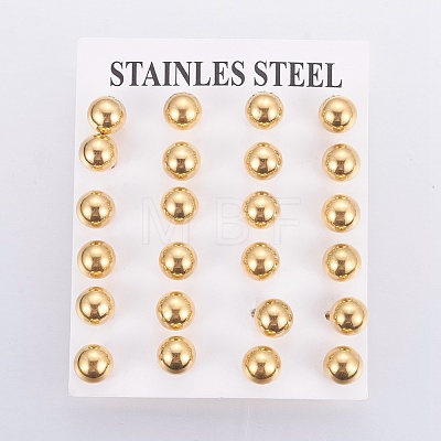 PVD Vacuum Plating 304 Stainless Steel Stud Earrings EJEW-E244-B01-G-1