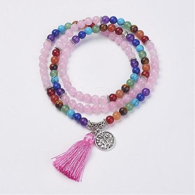 Natural Gemstone Beads Necklaces NJEW-F147-B07-1