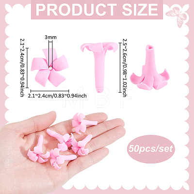 50Pcs Handmade Polymer Clay Beads CLAY-PH0002-18C-1