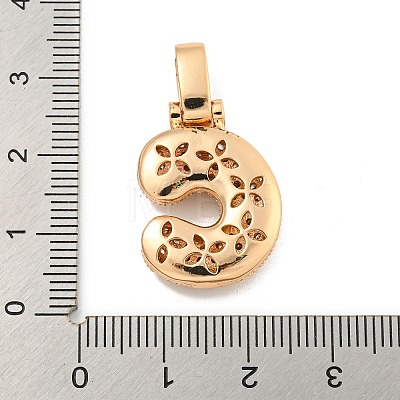 Brass Micro Pave Clear Cubic Zirconia Pendants KK-B099-01G-C-1