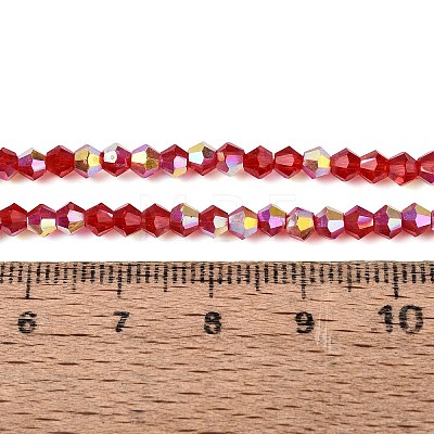AB Color Plated Transparent Glass Beads Strands GLAA-G127-01-01B-1