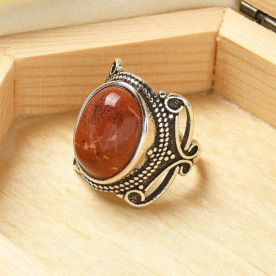 Natural Red Jasper Adjustable Rings RJEW-I108-02AS-06-1