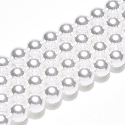 Baking Painted Pearlized Glass Pearl Bead Strands HY-N002-8mm-A12-1