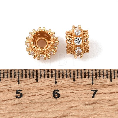 925 Sterling Silver Pave Clear Cubic Zirconia Spacer Beads SE-CBAF1B2-04G-1
