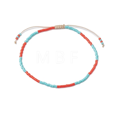 4Pcs 4 Colors Adjustable Glass Seed Beads Braided Bracelet Sets BJEW-JB10803-1