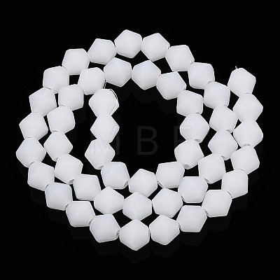 Imitation Jade Frosted Glass Bead Strands EGLA-A039-J6mm-MD06-1