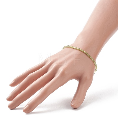 Natural Peridot Cube Beaded Stretch Bracelet for Women BJEW-JB08975-05-1