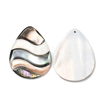 Natural Freshwater Shell & Black Lip Shell & Paua Shell Big Pendants SHEL-F007-11-1