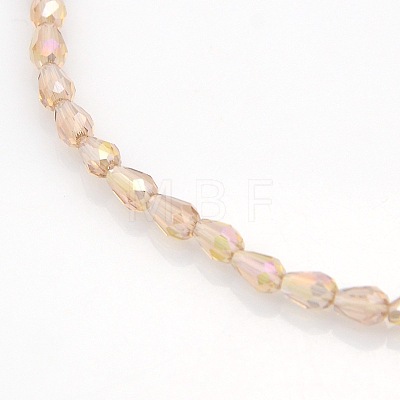 Electroplate Crystal Glass Teardrop Beads Strands EGLA-F076-A09-1