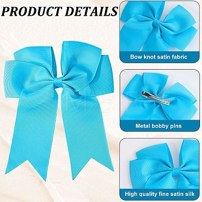 Bowknot Polyester Alligator Hair Clips for Women Girls OHAR-CP0001-26B-1