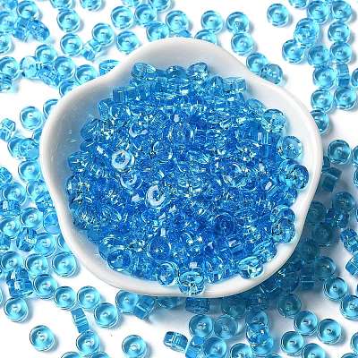 Transparent Colours Glass Seed Beads SEED-E001-T3x6mm-05-1