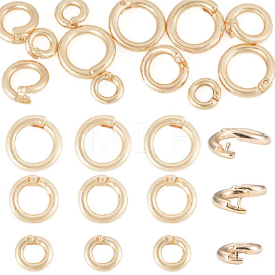 12Pcs 3 Styles Brass Open Jump Rings KK-TA0008-82G-1