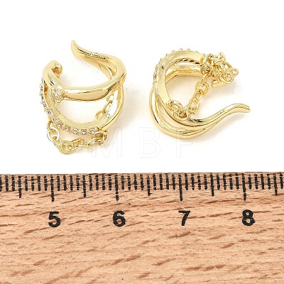 Brass Micro Pave Cubic Zirconia Cuff Earrings for Women CU-CBAE7DF-27G-1