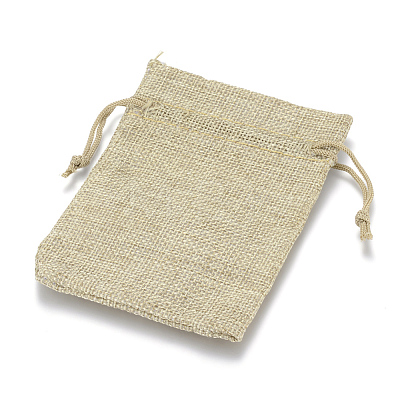 Polyester Imitation Burlap Packing Pouches Drawstring Bags LS-X-ABAG-R005-17x23-01-1