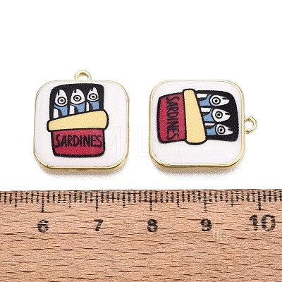 Printed Alloy Enamel Pendants ENAM-N072-01KCG-01-1