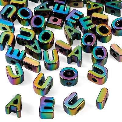 50Pcs 5 Styles UV Plating Opaque Acrylic Beads PACR-TA0001-31E-1