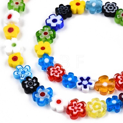 Handmade Millefiori Glass Bead Strands LAMP-N029-017B-08-1