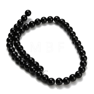 Natural Black Onyx(Dyed & Heated) Beads Strands G-H329-C06-8mm-1