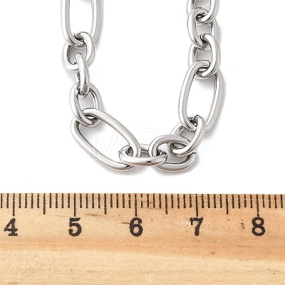 Non-Tarnish 304 Stainless Steel Figaro Chain Necklaces NJEW-O124-03P-1