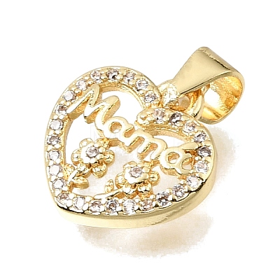Mother's Day Brass Micro Pave Clear Cubic Zirconia Pendants KK-E802-20G-1