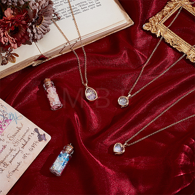 1Pc Alloy Glass Photo Frame Living Memory Floating Locket Pendant Rolo Chain Necklaces for Women NJEW-BM0001-01C-1