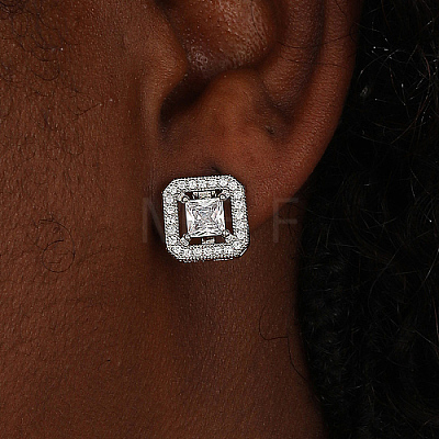 Brass Rhinestone Clip-on Earrings SZ0570-1