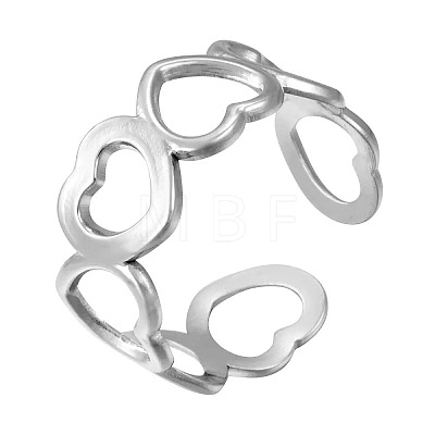 304 Stainless Steel Cuff Open Rings WG10EDB-02-1