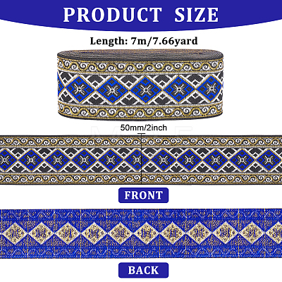 Ethnic Style Embroidery Polyester Ribbons OCOR-WH0060-56B-1