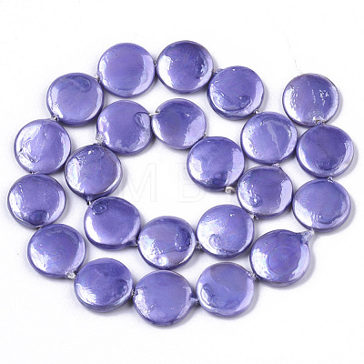 Spray Painted Natural Freshwater Shell Beads Strands SHEL-S276-67A-01-1