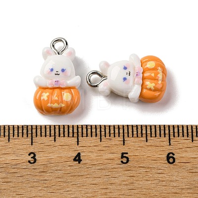 Halloween Theme Opaque Resin Pendants RESI-D075-02G-1