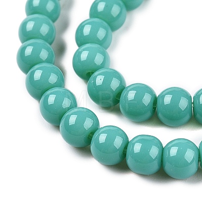 Opaque Solid Color Glass Beads Strands GLAA-T032-P8mm-12A-1