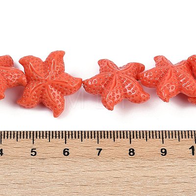 Synthetic Coral Dyed Carved Beads Strands CORA-K009-06C-02-1