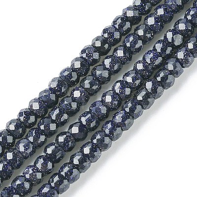 Synthetic Blue Goldstone Beads Strands G-F748-O02-01-1