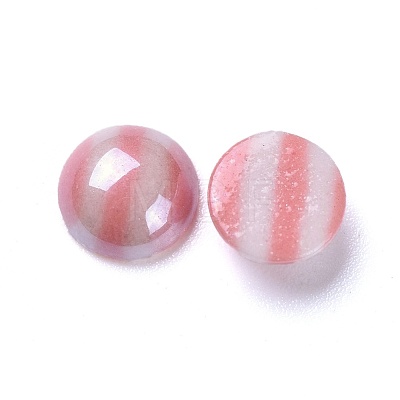 Opaque Glass Cabochons GGLA-S038-11F-8mm-1