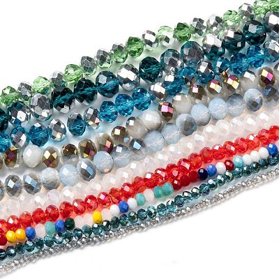 Electroplate Glass Faceted Beads Strands EGLA-MSMC0001-05-1