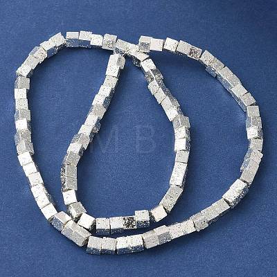 Electroplated Natural Lava Rock Beads Strands G-L606-E02-01F-1