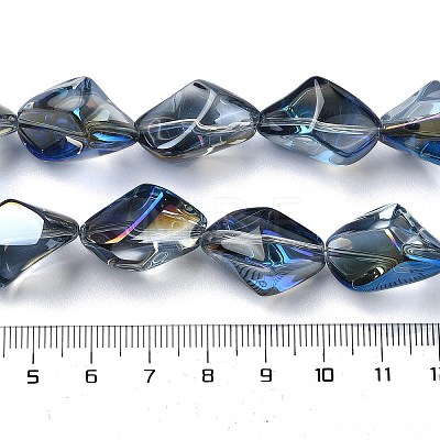 Half Rainbow Plated Electroplate Transparent Glass Beads Strands EGLA-E060-01A-HR01-1