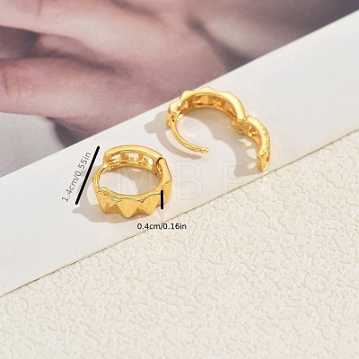 Textured Triangle Brass Hoop Earrings EZ7437-1