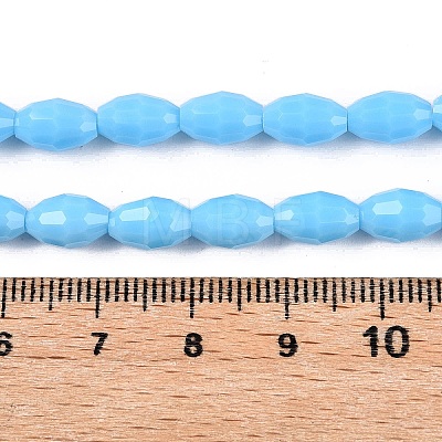 Opaque Solid Color Imitation Jade Glass Beads Strands EGLA-A037-P6x8mm-D03-1