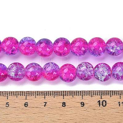 1 Strand Transparent Crackle Glass Round Beads Strands X-CCG-Q002-10mm-09-1