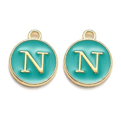 Golden Plated Alloy Enamel Charms ENAM-Q437-15N-1