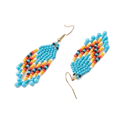 Bohemian Glass Seed Beads Dangle Earrings EJEW-MZ00338-05-1