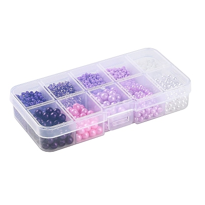 DIY 10 Grids ABS Plastic & Glass Seed Beads Jewelry Making Finding Beads Kits DIY-G119-01A-1