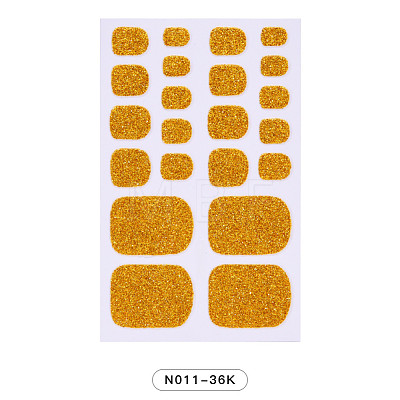 Solid Color Full-Cover Glitter Toenail Wraps MRMJ-N011-36K-1