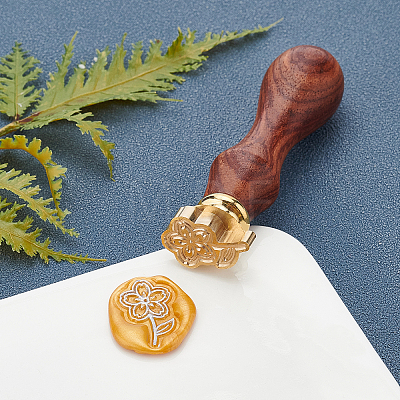Brass Wax Seal Stamp AJEW-WH0192-022-1